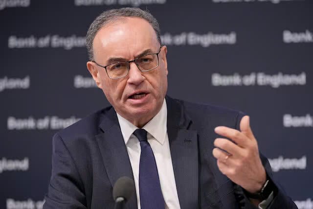 Andrew Bailey, Thống đốc Ngân hàng Anh, tham dự cuộc họp báo Báo cáo chính sách tiền tệ tại London, Anh, ngày 6 tháng 2 năm 2025