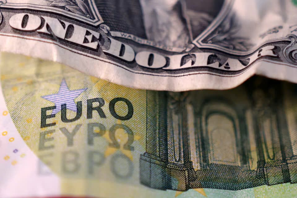 U.S. dollar and Euro banknotes are seen in this illustration taken March 19, 2025.