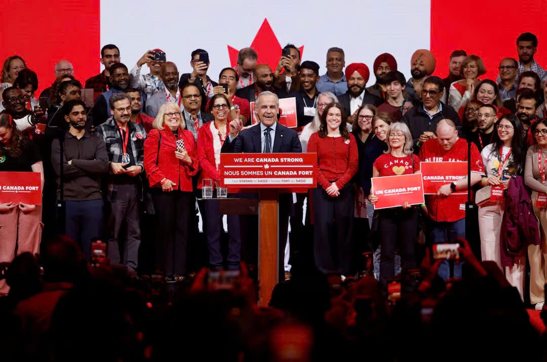 Thủ tướng Canada Mark Carney phát biểu sau kết quả bầu cử.